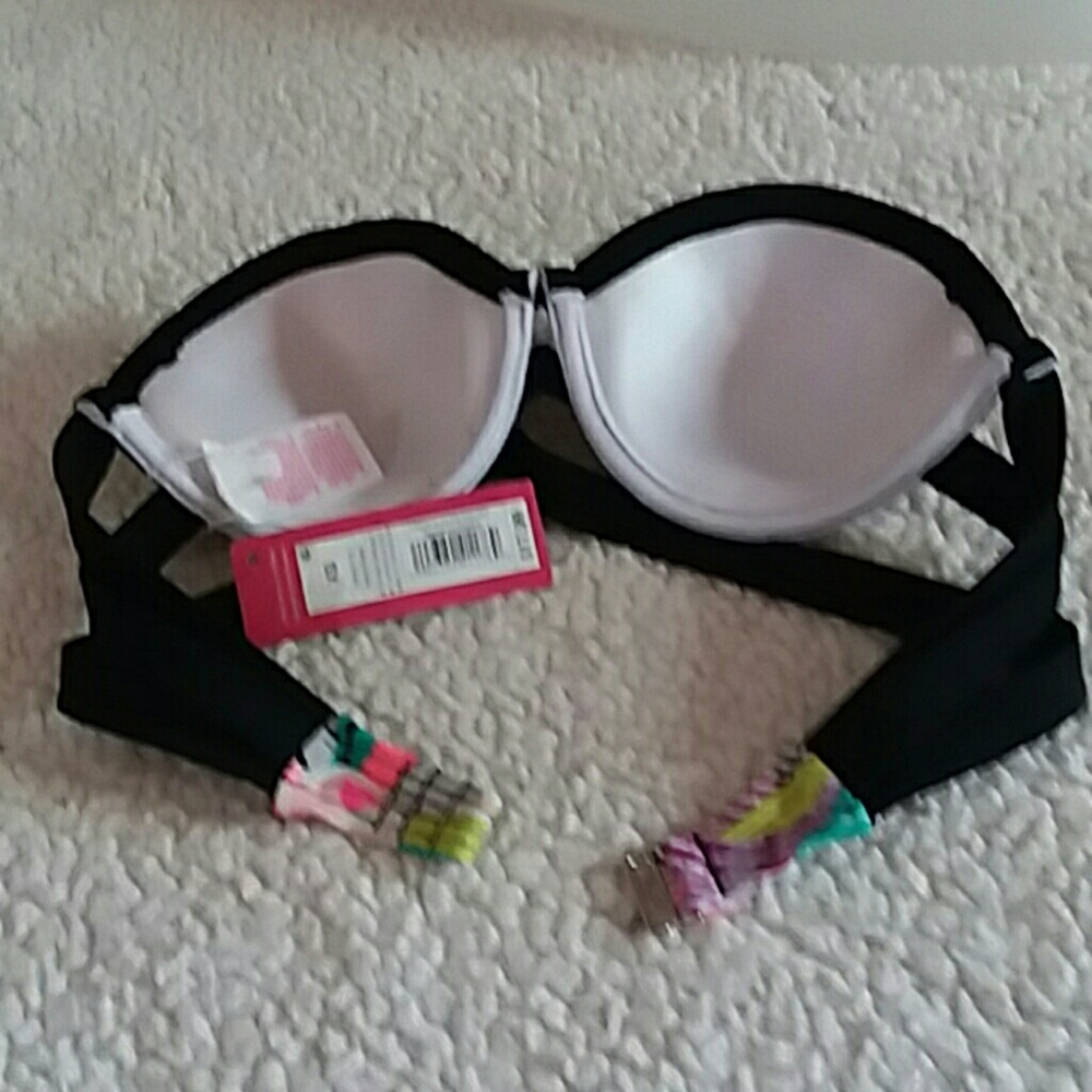 Floral Cut Out Strapless Bikini Top XS - Picture 3 of 5